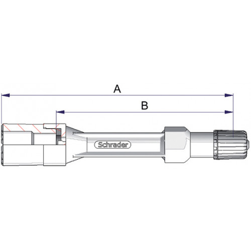Rallonge de valve pneumatique droite en plastique 115 millimètres