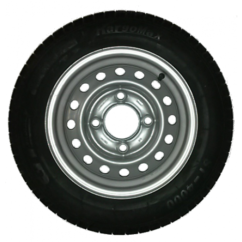 Roue complète remorque 155/70R13 TL 78N M+S / pneu GT Radial KargoMax  ST-4000 / 4 trous - déport ET20 / entre-axe Ø85x130xØ18.5 / Valve TR13